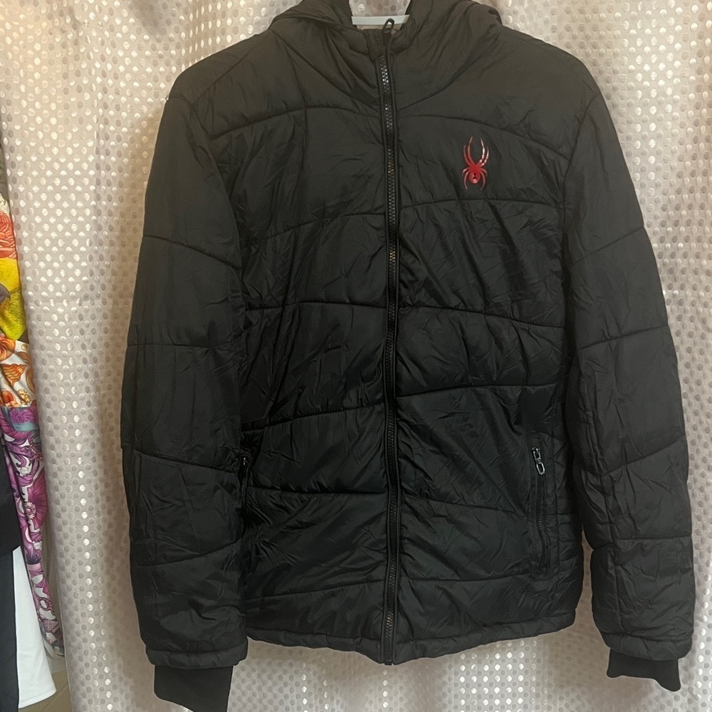 Spyder fleeced lined Puffer Jacket with Red Logo boys Sz XL (18/20) outdoors